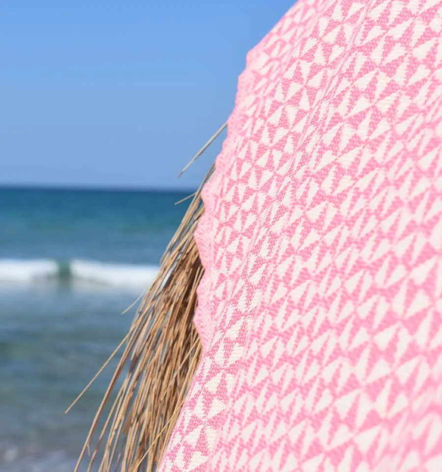 toalla de playa, mariposa rosa, Bebé Fouta Tunisia - 2