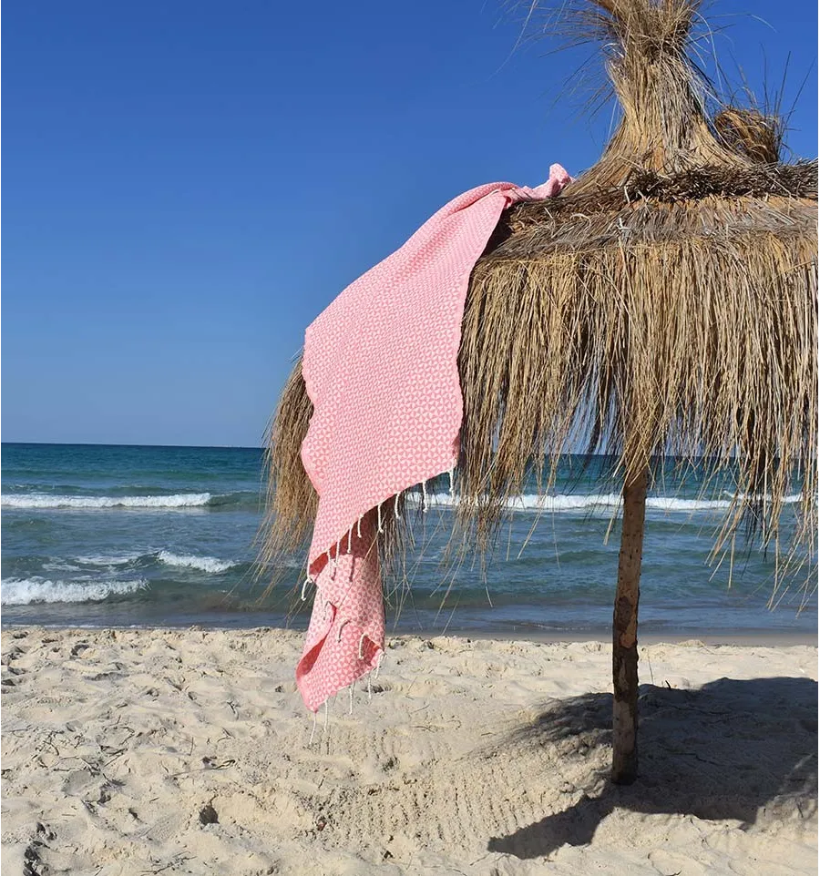 toalla de playa, mariposa rosa, Bebé Fouta Tunisia - 4