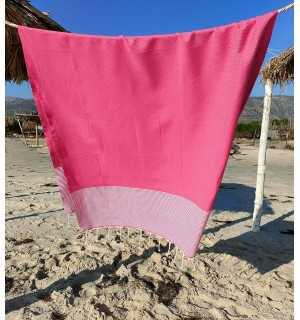 Toalla de playa rosa fresa Fouta Tunisia - 1