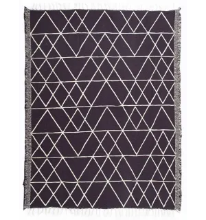 Alfombra morada con motivos geométricos Fouta Tunisia - 1