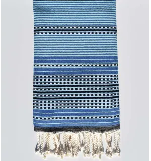 Toalla de playa arabesco azul Fouta Tunisia - 1