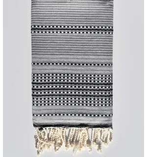 Toalla de playa Arabesco gris claro, gris y gris antracita Fouta Tunisia - 1