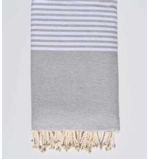 Toalla de playa gigante gris claro 1.90m*3m Fouta Tunisia - 1