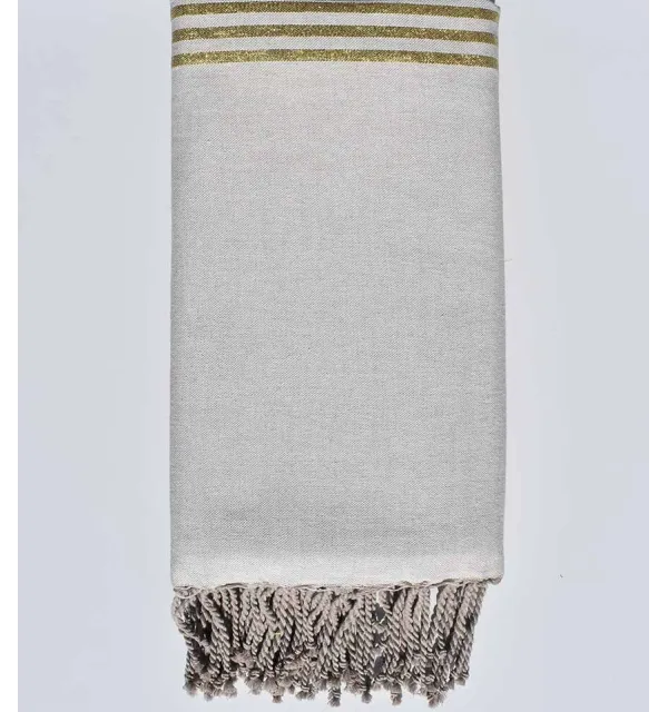 Toalla de playa gigante colore arcilla con lurex dorado Fouta Tunisia - 1