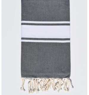 Toalla de playa azul gris Fouta Tunisia - 1