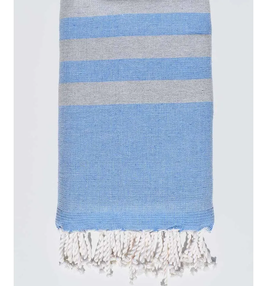 toalla de playa Esponja azul y gris muy claro Fouta Tunisia - 2