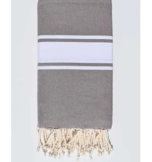 Toalla de playa gigante gris pardo claro 2m/2m Fouta Tunisia - 1