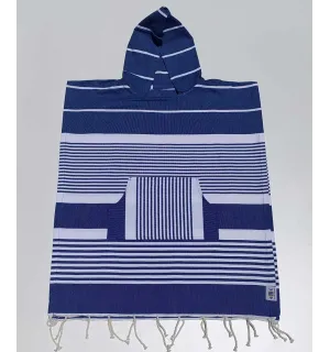 Poncho de playa infantil azul Fouta Tunisia - 1