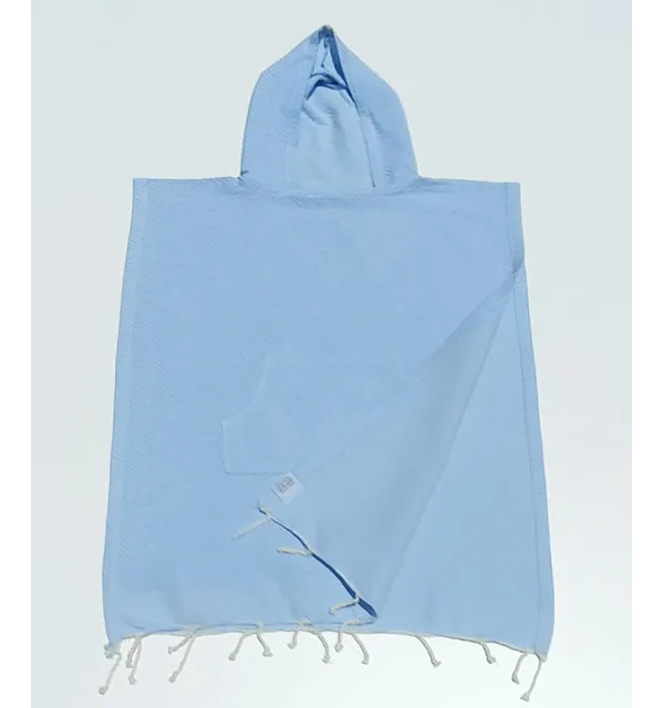 Poncho de playa infantil azul cielo Fouta Tunisia - 2