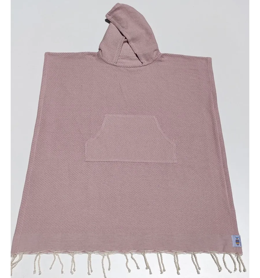 Poncho de playa, surf rosa empolvado Fouta Tunisia - 2