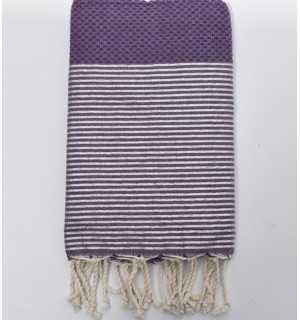 Toalla de playa nido de abeja violeta con lurex Fouta Tunisia - 1