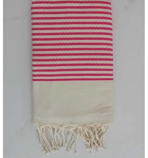FOUTA nid d'abeille rayée 1 cm rayure noire 