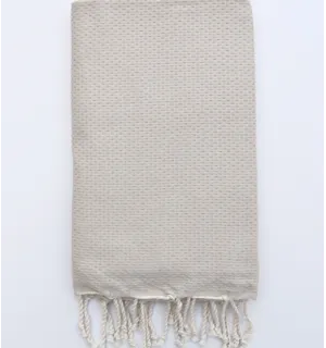 FOUTA  nido de abeja sólida beige Fouta Tunisia - 1