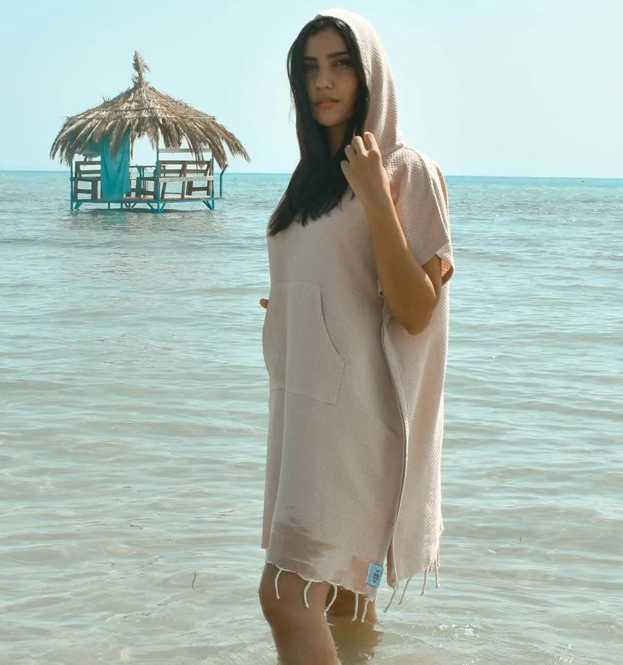 Poncho de playa greige Fouta Tunisia - 2