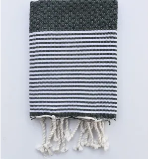 Juego de 10 servilletas verde oscuro Fouta Tunisia - 2