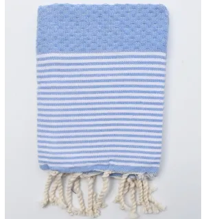 Servilleta celeste con rayas Fouta Tunisia - 1