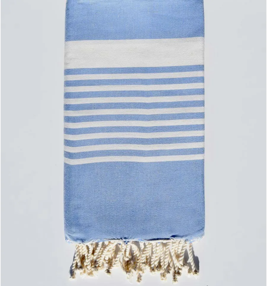 Toalla de playa Arthur azul cielo Fouta Tunisia - 1