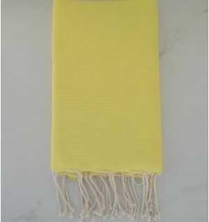 FOUTA nido de abeja sólida amarillo limón Fouta Tunisia - 1