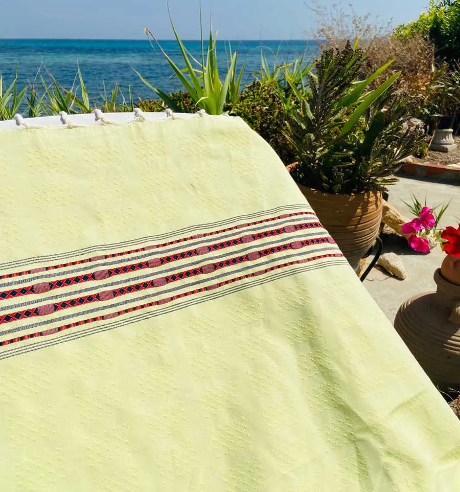 Toalla de spa verde pistacho con motivos Fouta Tunisia - 3