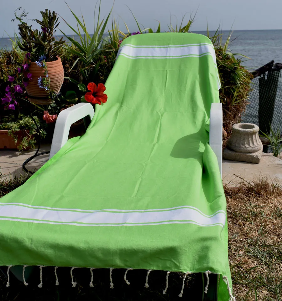 Toalla de playa  verde lima Fouta Tunisia - 1