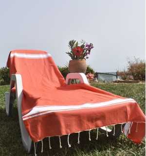 Toalla de playa Naranja caqui Fouta Tunisia - 3 2