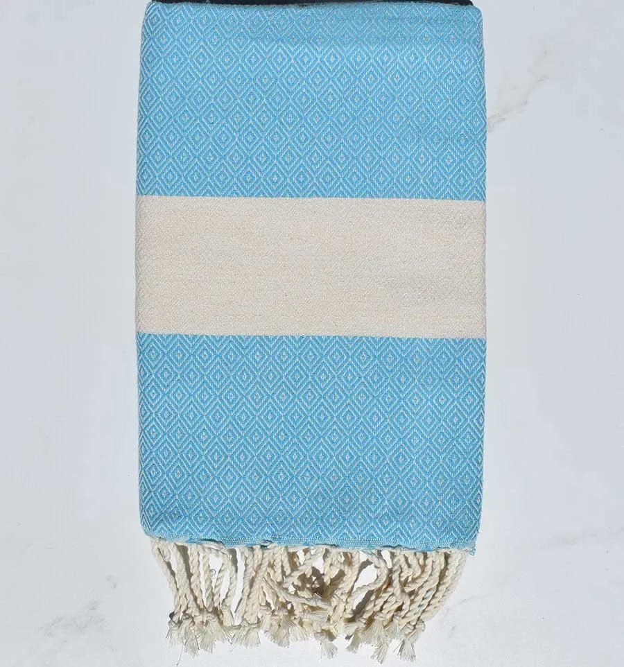 Toalla de playa Diamante azul turquesa Fouta Tunisia - 2