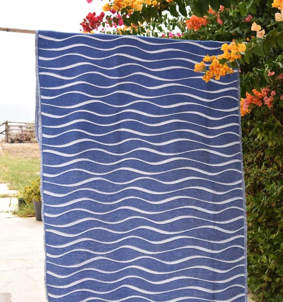 Toalla de playa Hawái Azul Fouta Tunisia - 3