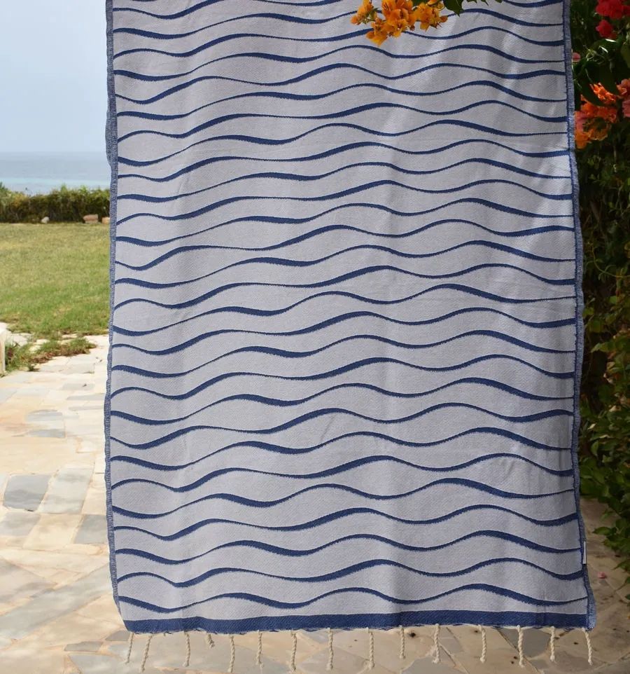 Toalla de playa Hawái Azul Fouta Tunisia - 2