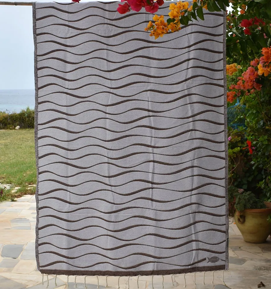 Toalla de playa Hawaii Marrón Fouta Tunisia - 2