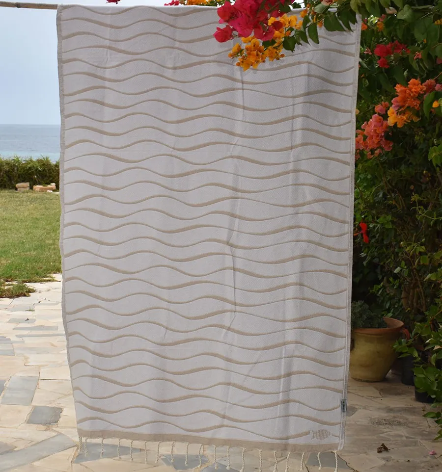 Toalla de playa Hawaii Beige Fouta Tunisia - 2