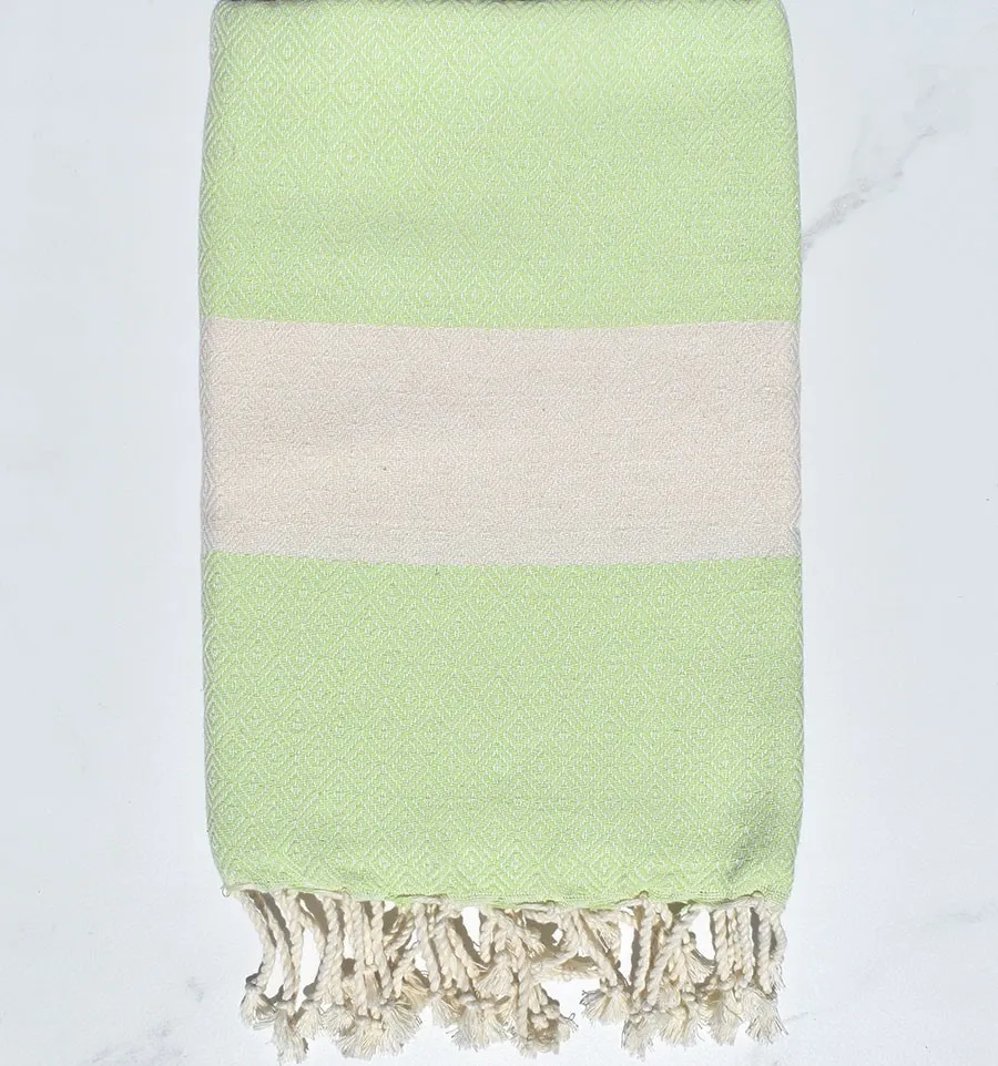 Toalla de playa Diamante Verde Pastel Fouta Tunisia - 3
