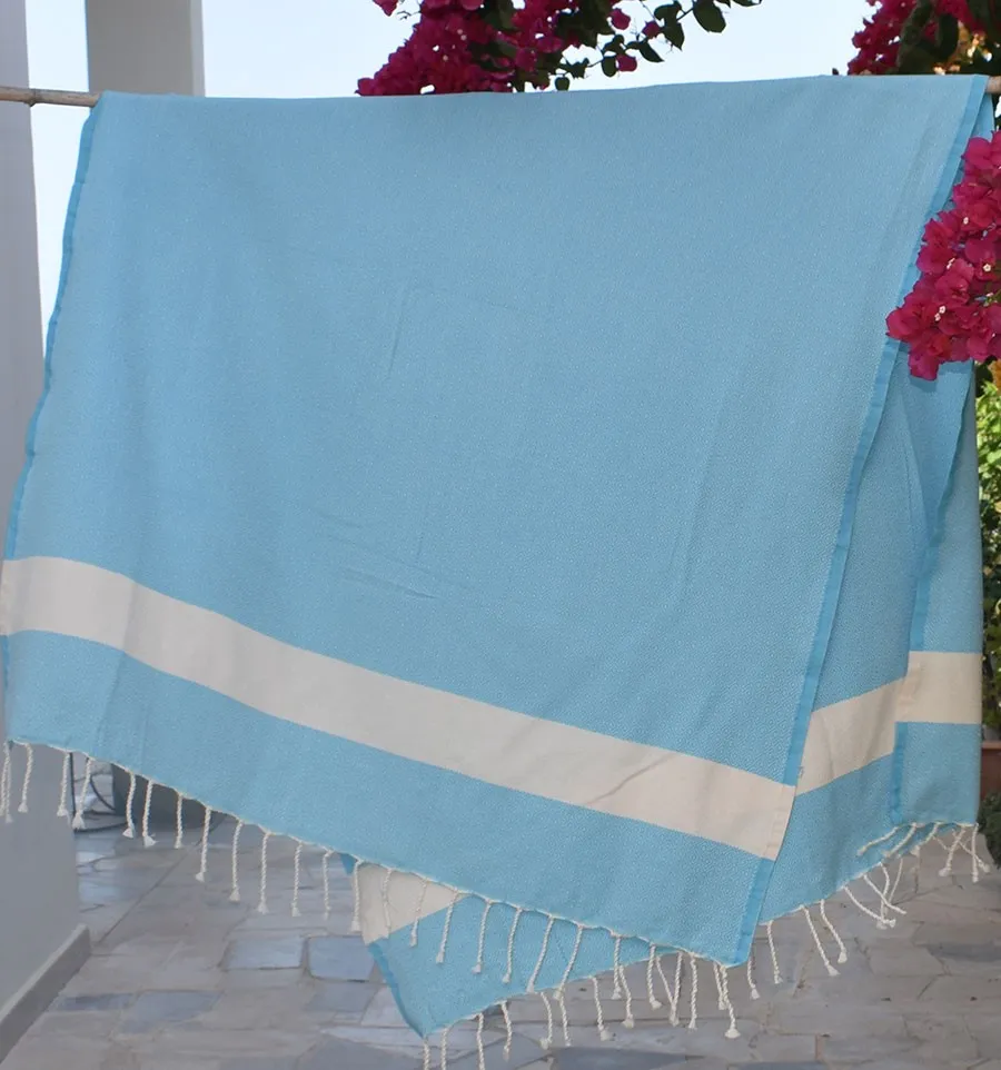 Toalla de playa Diamante azul turquesa Fouta Tunisia - 3