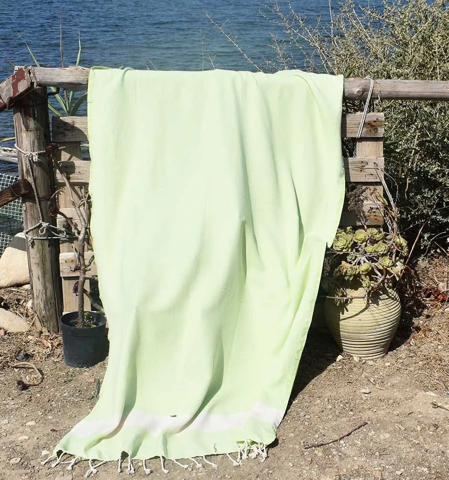 Toalla de playa Diamante Verde Pastel Fouta Tunisia - 4