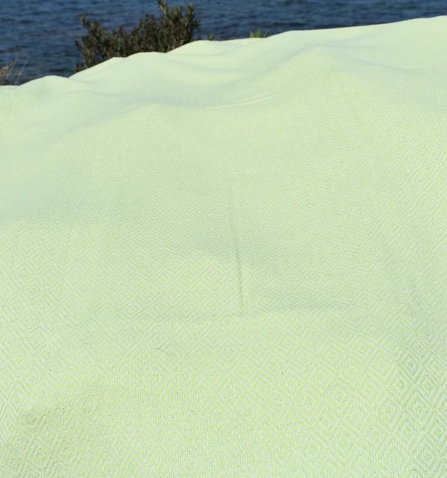 Toalla de playa Diamante Verde Pastel Fouta Tunisia - 5