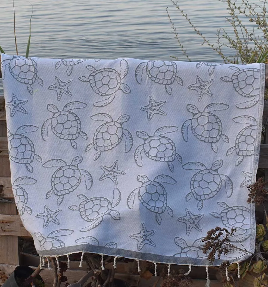Toalla de Playa Seychelles Gris Fouta Tunisia - 6