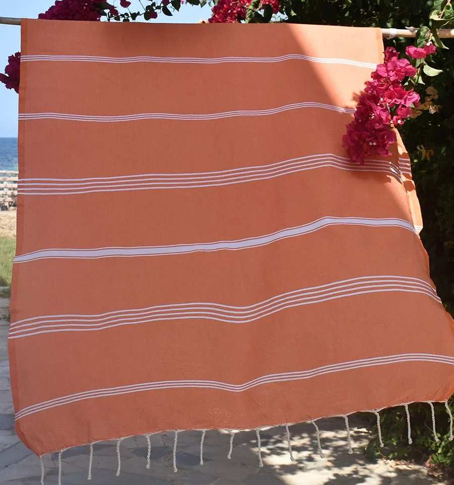 Toalla de playa Mykonos naranja Fouta Tunisia - 4