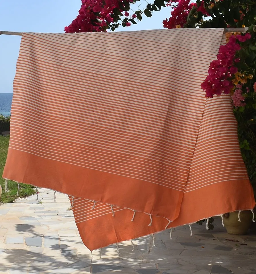 Toalla de Playa Portofino Naranja Fouta Tunisia - 2