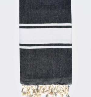 Toalla playa azul negro Fouta Tunisia - 1 2