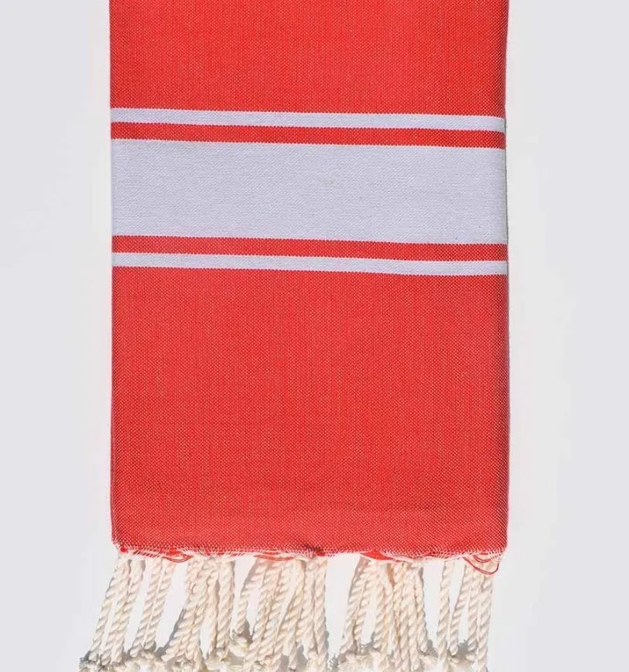 toalla de playa rojo mediano- FOUTA TUNISIA