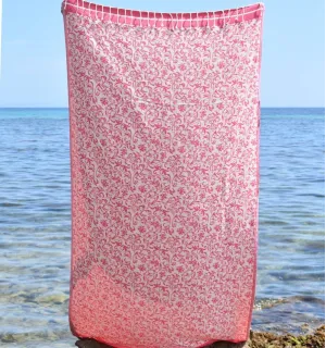 Toalla de playa Versailles rosa fucsia – Suave, absorbente y accesorio decorativo elegante 2