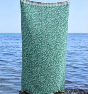 Toalla de playa Versailles verde – Toalla con diseño floral, toalla de playa, toalla jacquard absorbente