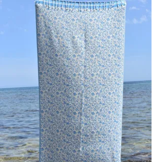 Toalla de playa Versailles azul azur – Toalla floral de algodón, toalla de playa, toalla absorbente 2