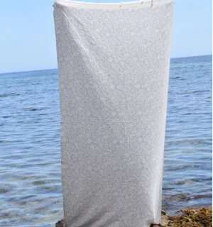 Toalla de playa Versailles gris claro – Fouta de algodón absorbente, toalla de playa, fouta decorativa