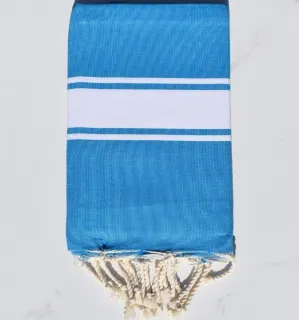 Toalla playa azul celeste medio - FOUTA TUNISIA