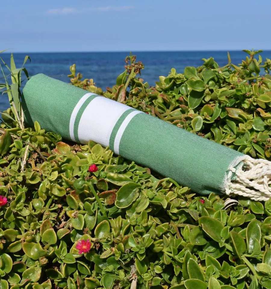 Toalla de playa verde medio - FOUTA TUNISIA