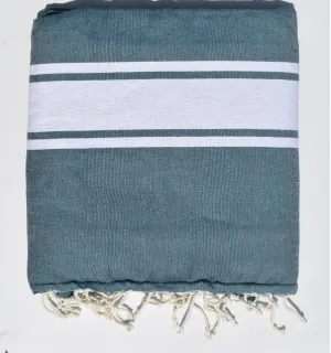 Toalla de playa esponja teal azul - FOUTA TUNISIA 2