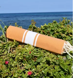 Toalla playa ocre amarillo - FOUTA TUNISIA 2