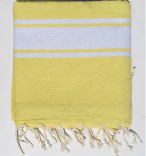 Toalla de playa esponja amarillo y gris - Fouta Tunisia 2