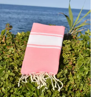 Toalla de playa niños rosa claro - FOUTA TUNISIA 2