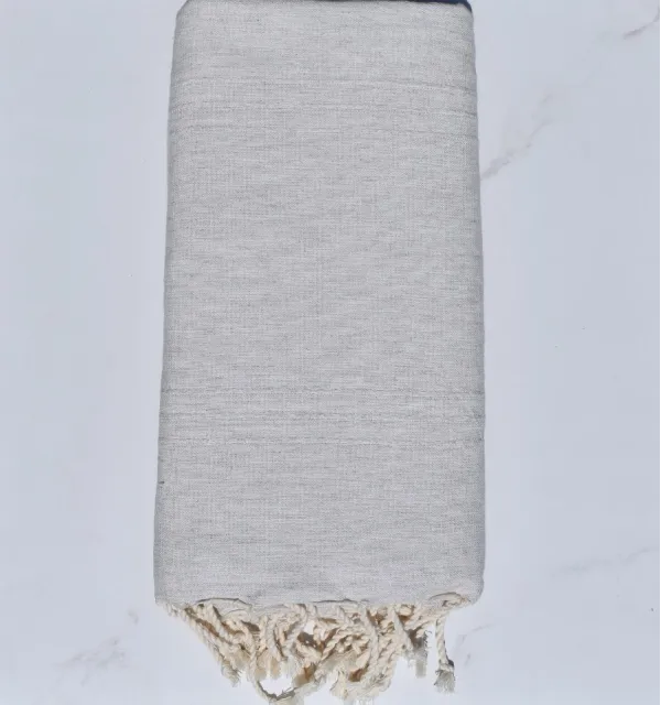 Toalla de playa gigante gris claro - FOUTA TUNISIA